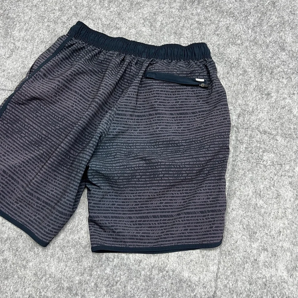 Vuori Swim Trunks Mens M Blue Geometric Drawstring Unlined Bank Shorts Hybrid